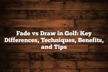 Fade Vs Draw In Golf: Key Differences, Techniques, Benefits, And Tips