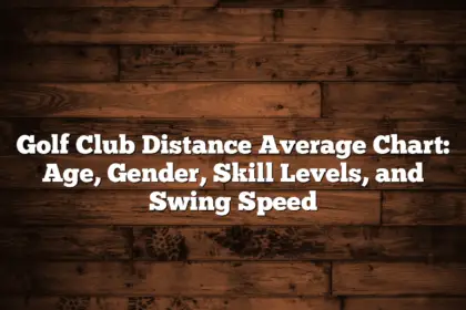 Golf Club Distance Average Chart: Age, Gender, Skill Levels, And Swing Speed