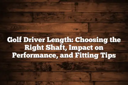 Golf Driver Length: Choosing The Right Shaft, Impact On Performance, And Fitting Tips