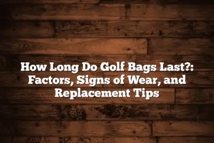 How Long Do Golf Bags Last?: Factors, Signs Of Wear, And Replacement Tips