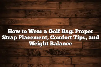 How To Wear A Golf Bag: Proper Strap Placement, Comfort Tips, And Weight Balance