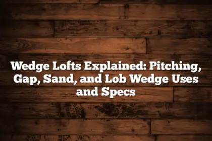 Wedge Lofts Explained: Pitching, Gap, Sand, And Lob Wedge Uses And Specs