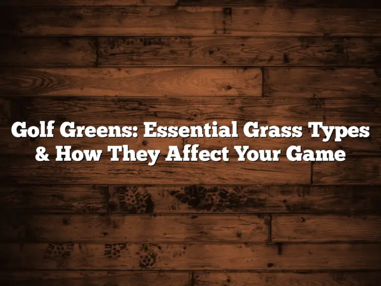 Golf Greens: Essential Grass Types &Amp; How They Affect Your Game