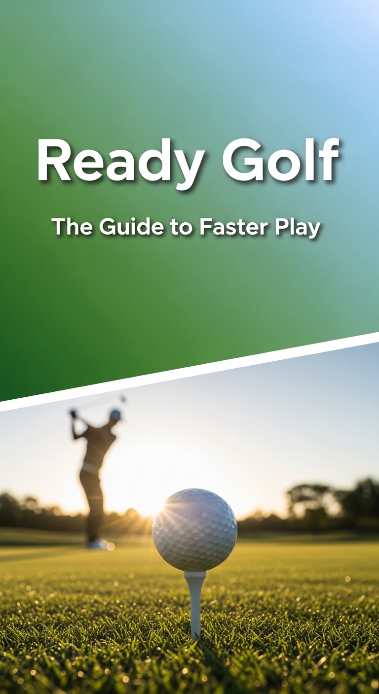 A Group Of Golfers Demonstrating What Is Ready Golf By Preparing Their Shots Simultaneously On The Fairway.
