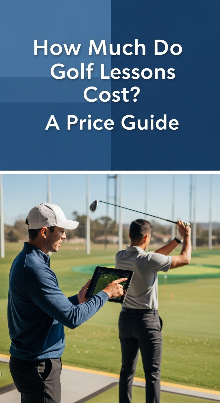A Golf Instructor Providing A One-On-One Lesson On A Sunny Driving Range, Illustrating The Topic Of How Expensive Are Golf Lessons.