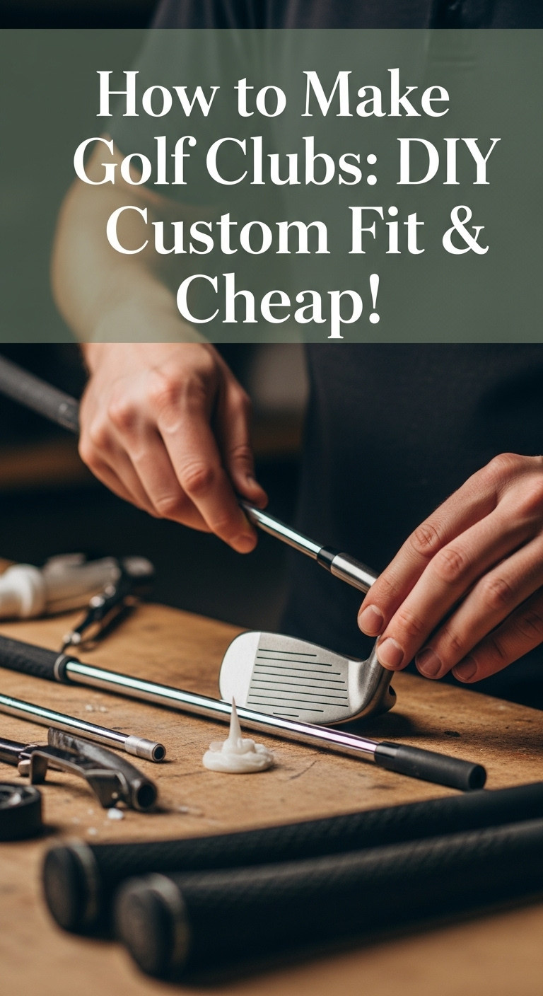 A Collection Of Tools And Components For How To Make Golf Clubs, Including Shafts, Heads, Grips, And Epoxy