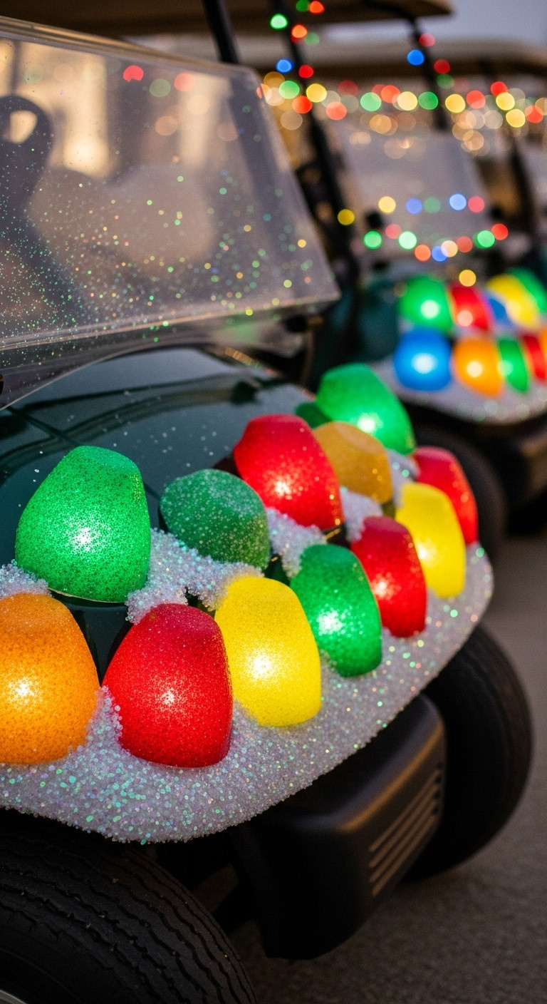 13 Candy Land Christmas Golf Cart Parade Ideas Candy Land Christmas Golf Cart Glistening Gumdrop Mountain Bumpers With Colorful Illuminated Gumdrops And Glitter