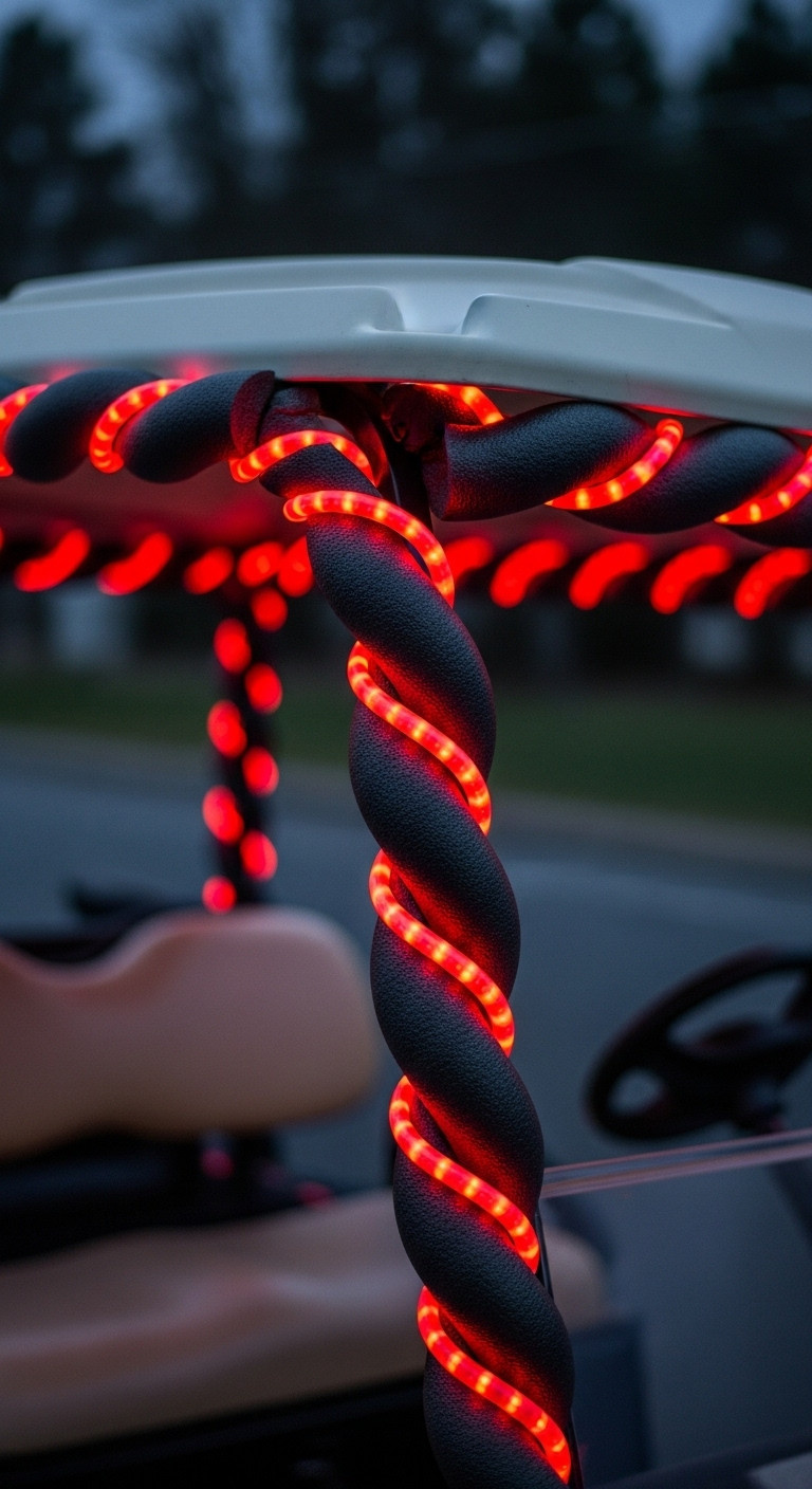 13 Candy Land Christmas Golf Cart Parade Ideas Candy Land Christmas Golf Cart Twisting Licorice Rope Trim With Black Foam Noodles And Red Led Rope Light
