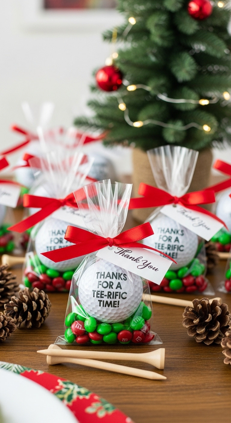 Christmas Golf Party Tee-Rific Themed Party Favors Custom Golf Balls M&Amp;Ms Golf Tees Festive Thank You Gifts