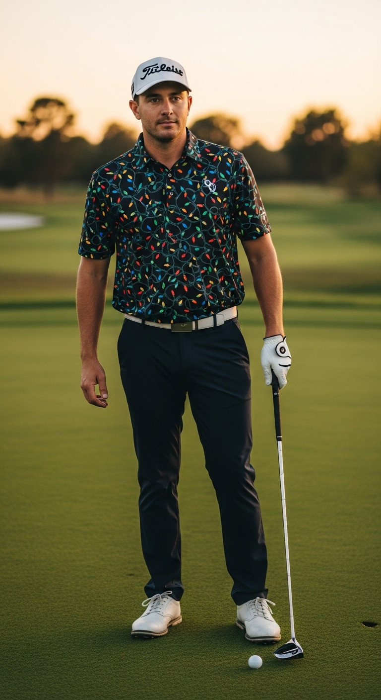11 Funny Christmas Golf Shirts For Your Festive Fairway Style Christmas Lights Fairway Polo Funny Golf Shirt Festive Holiday Golf Attire Golfer At Dusk Unique Golf Fashion