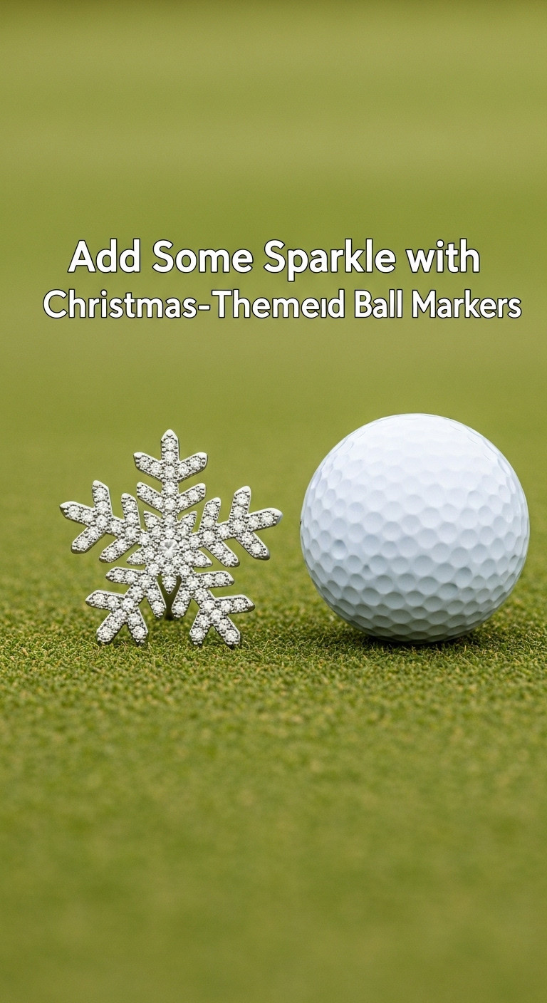 Close-Up Of A Sparkly Snowflake Golf Ball Marker Next To A White Golf Ball On A Putting Green