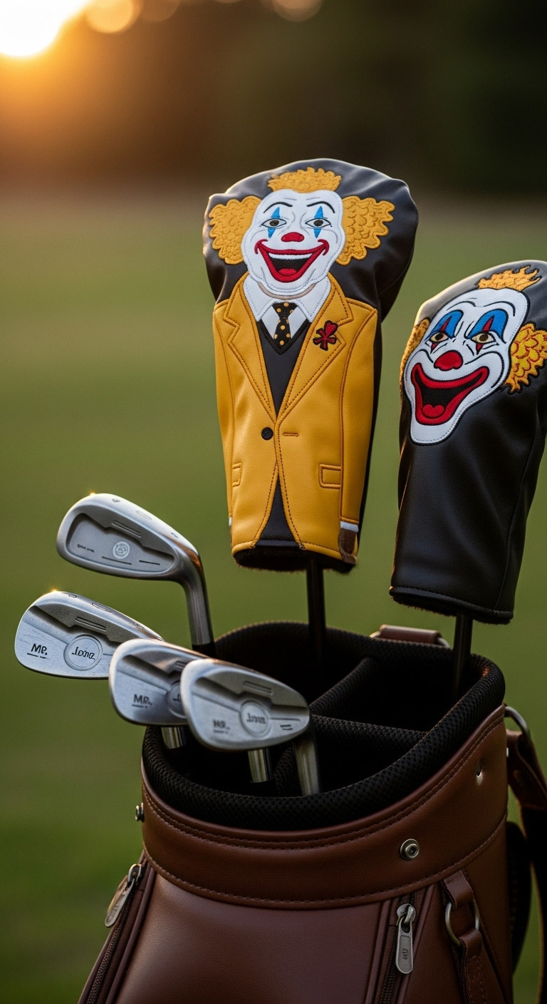 Happy Gilmore Themed Golf Driver Headcover In A Premium Leather Golf Bag