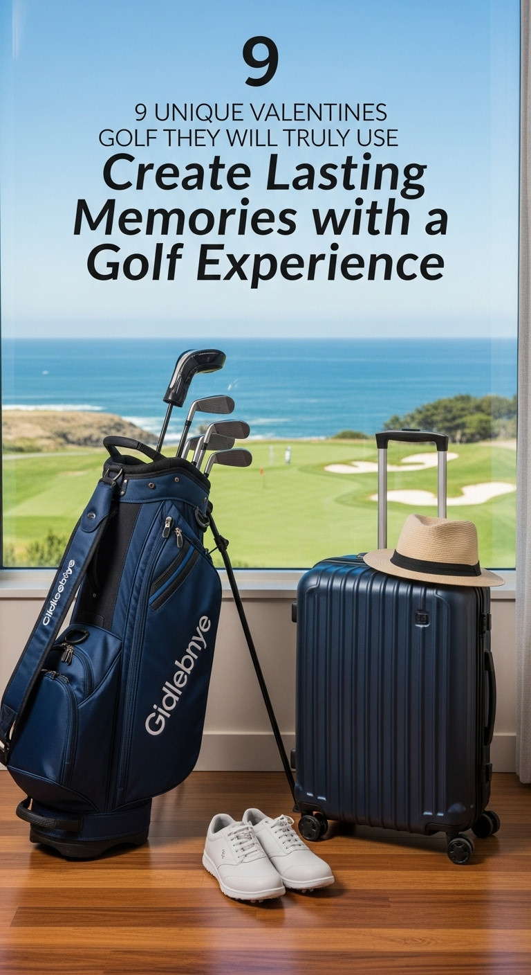 High Quality Golf Travel Bag And Suitcase In A Resort Room Overlooking A Stunning Coastal Golf Course With Golf Shoes And A Hat