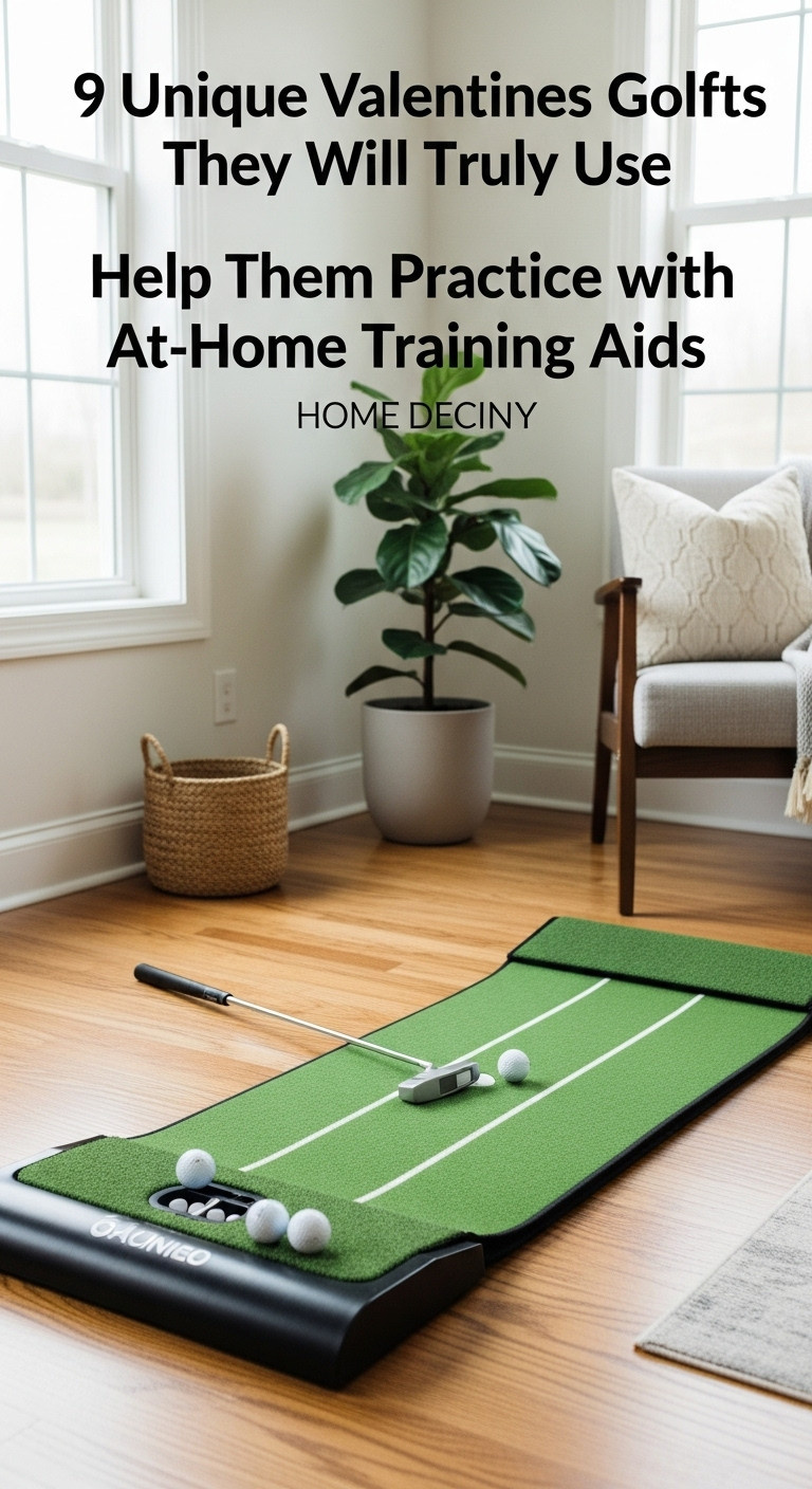 High Quality Indoor Putting Green With Automatic Ball Return In A Cozy Living Room With A Putter And Golf Balls