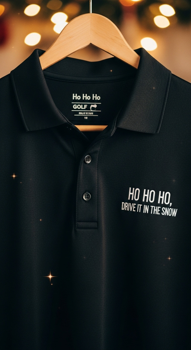 11 Funny Christmas Golf Shirts For Your Festive Fairway Style Ho Ho Ho Golf Pun Shirt Funny Christmas Golf Polo Festive Holiday Apparel Text Based Design Unique Golfer Gift
