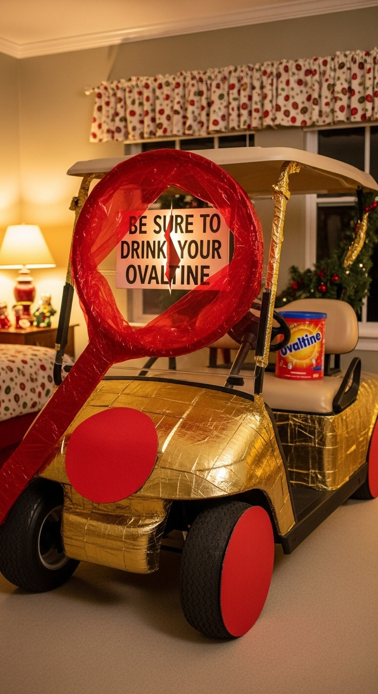 Little Orphan Annie Secret Decoder Golf Cart Christmas Story Decor Ovaltine Message Funny Holiday Float Nostalgic Theme