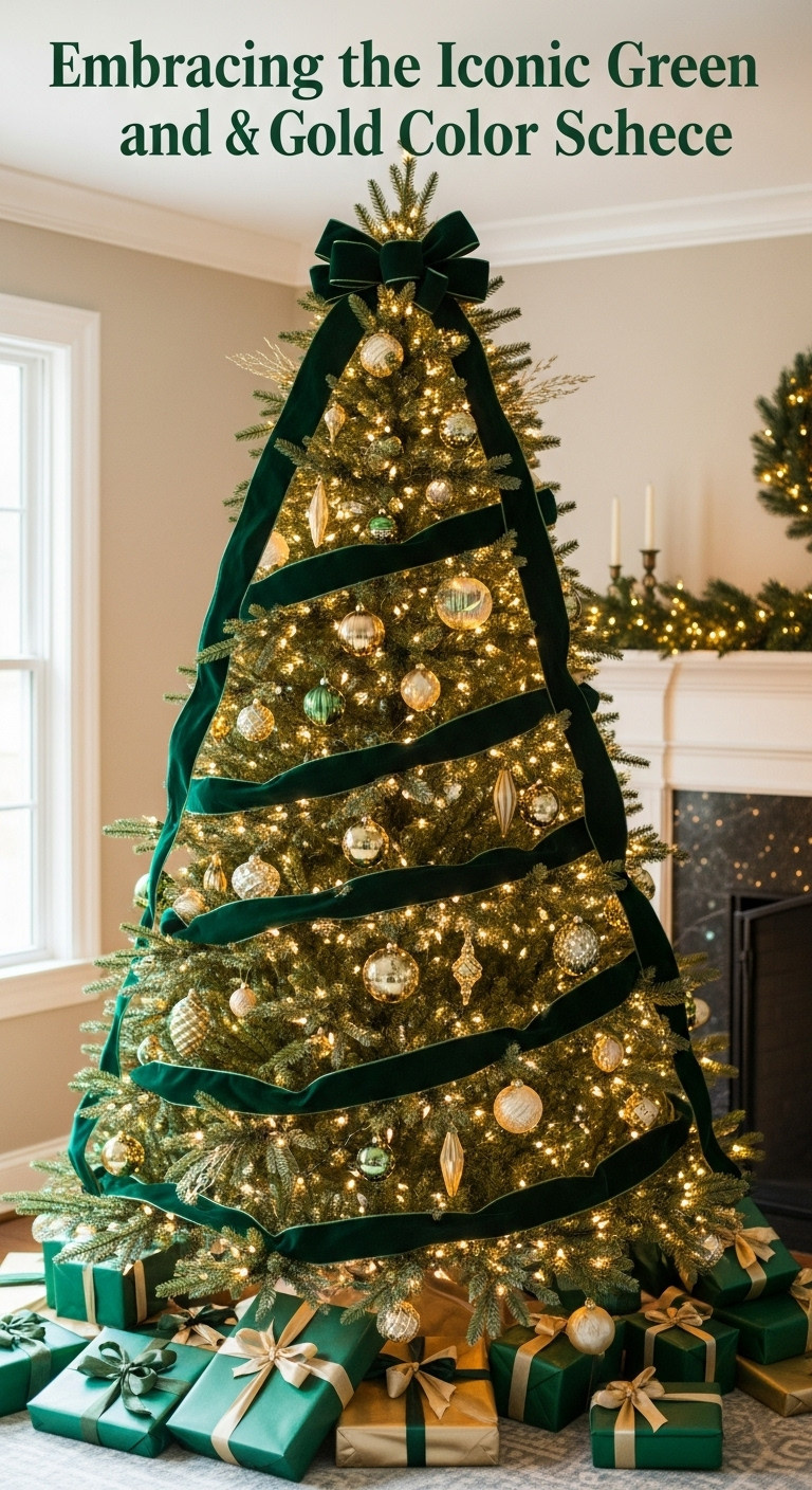 7 Brilliant Masters Golf Christmas Tree Decor Ideas Masters Golf Themed Christmas Tree Decorated With Green Velvet Ribbons Gold Ornaments And Warm Lights In A Cozy Living Room