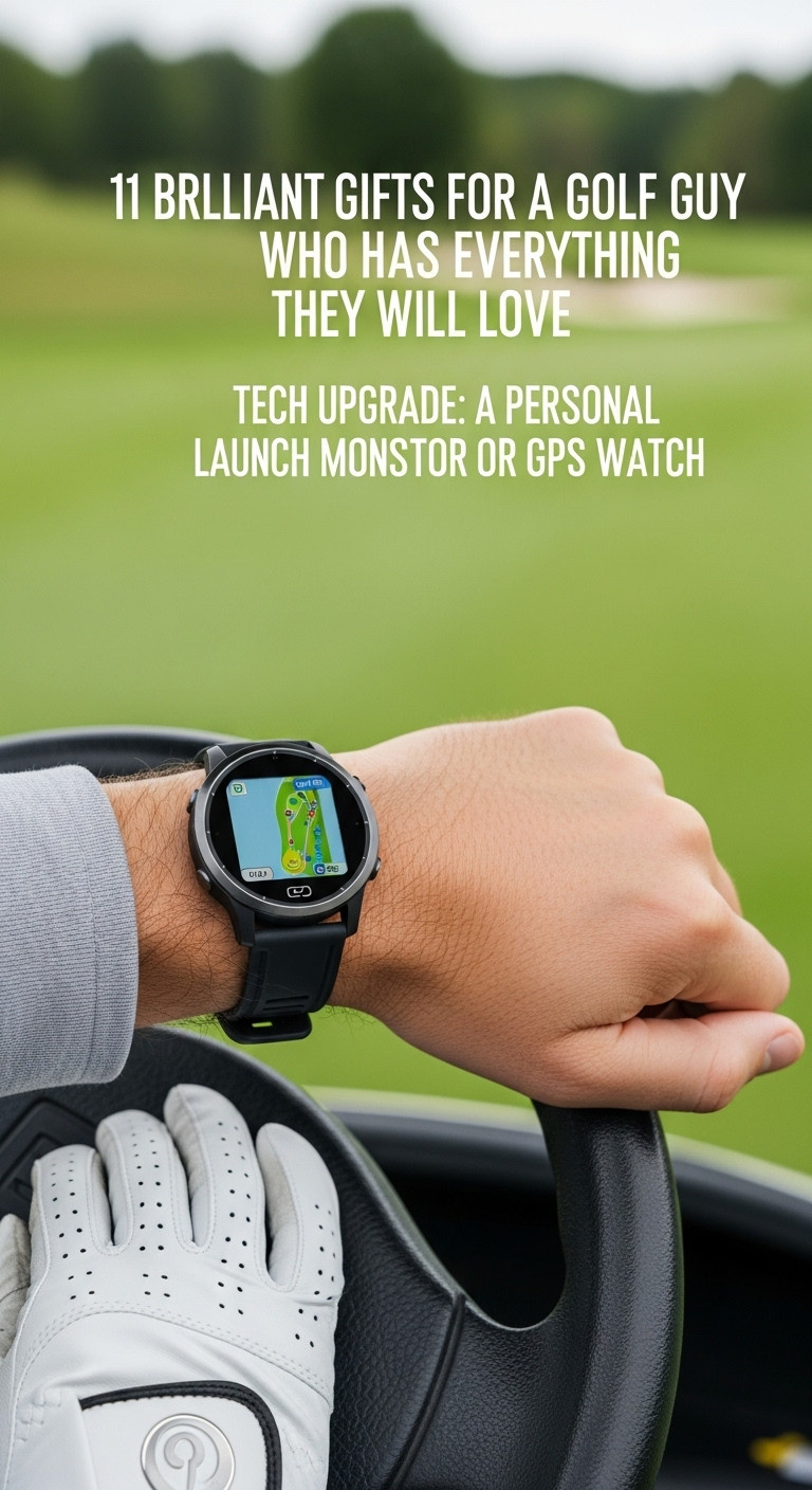 Modern Golf Gps Watch On A Man'S Wrist In A Golf Cart With A Blurred Green Fairway Background Under Bright Daylight