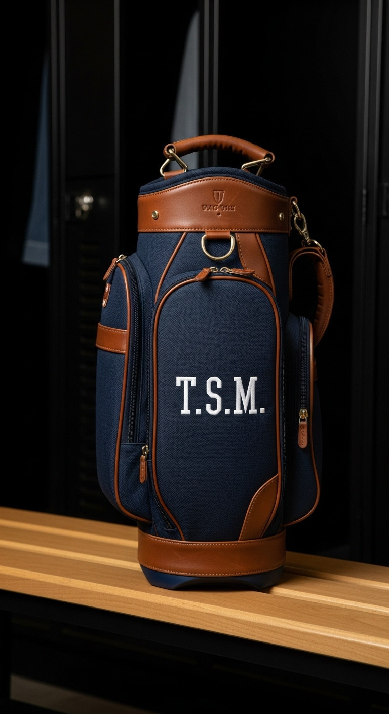 Personalized Golf Shoe Bag With Embroidered Initials And Golf Shoes For Fathers Day Gift