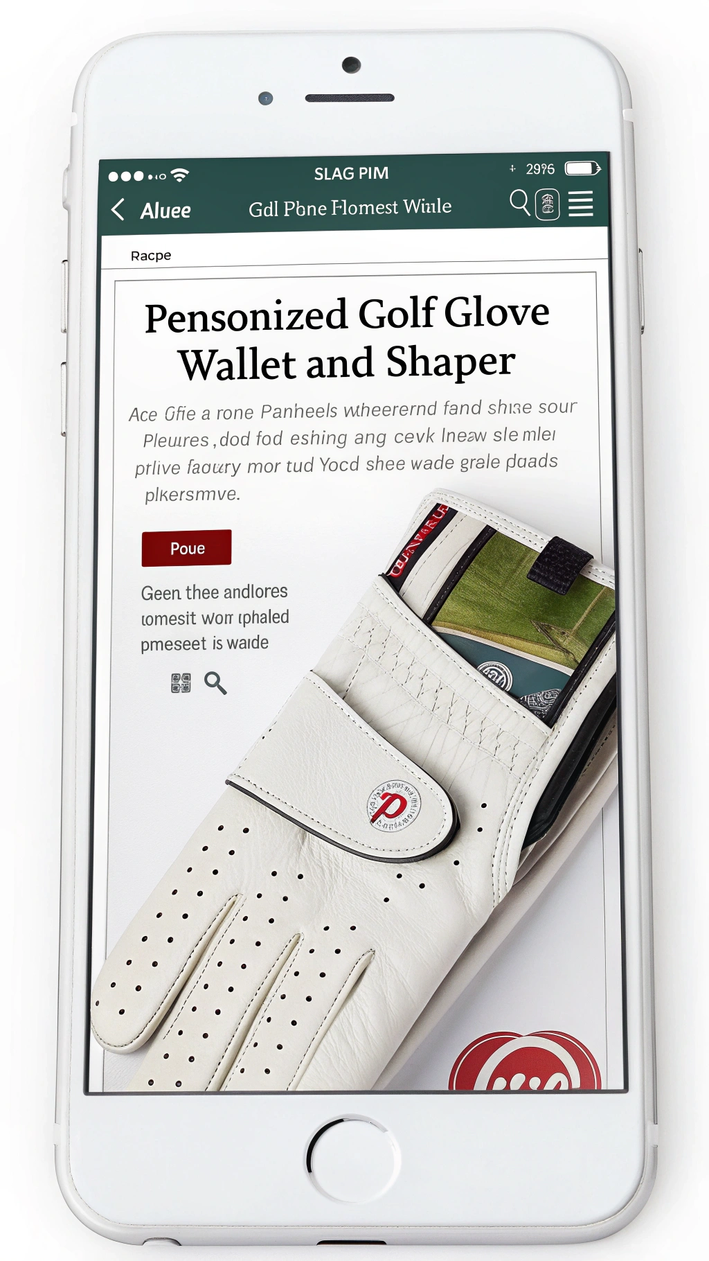 Sleek Black Leather Wallet Style Golf Glove Holder With Debossed Initials Tw And A Crisp White Golf Glove Inside