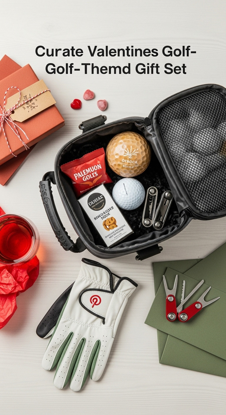 Thoughtfully Assembled Golf Gift Basket Inside A Portable Golf Cooler Bag With Premium Golf Balls Stylish Glove Divot Tool And Gourmet Snacks