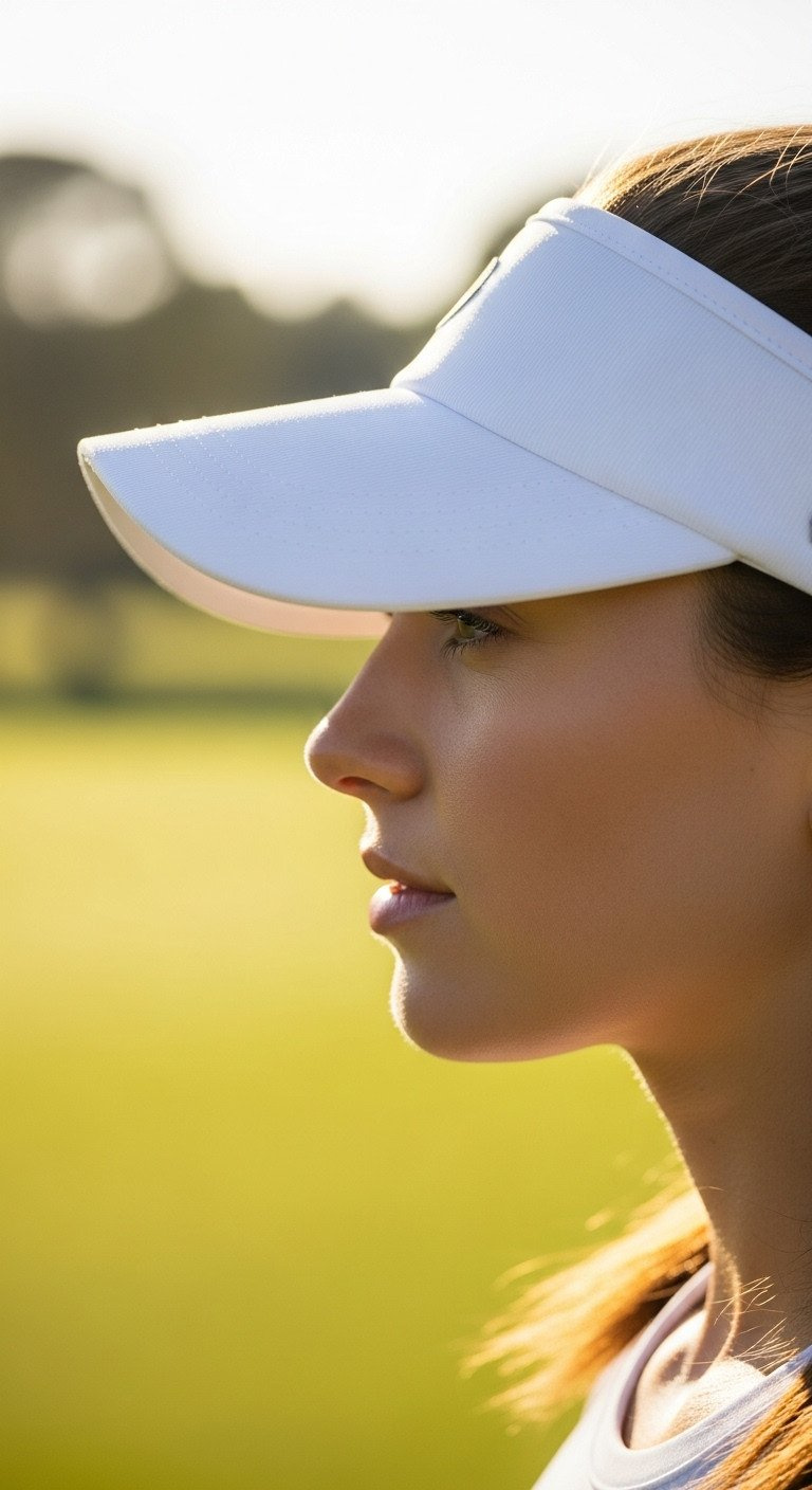 Woman Zips Vibrant Coral Quilted Golf Vest Over White Top On Autumnal Golf Course. Features Lightweight, Weather-Resistant Fabric.