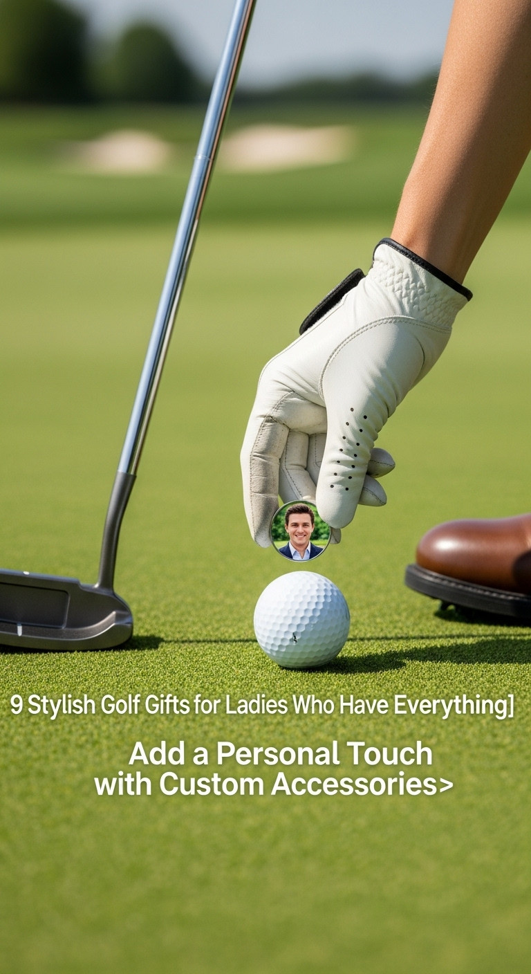 Woman'S Gloved Hand Placing A Custom Photo Golf Ball Marker On A Pristine Green Next To A Golf Ball