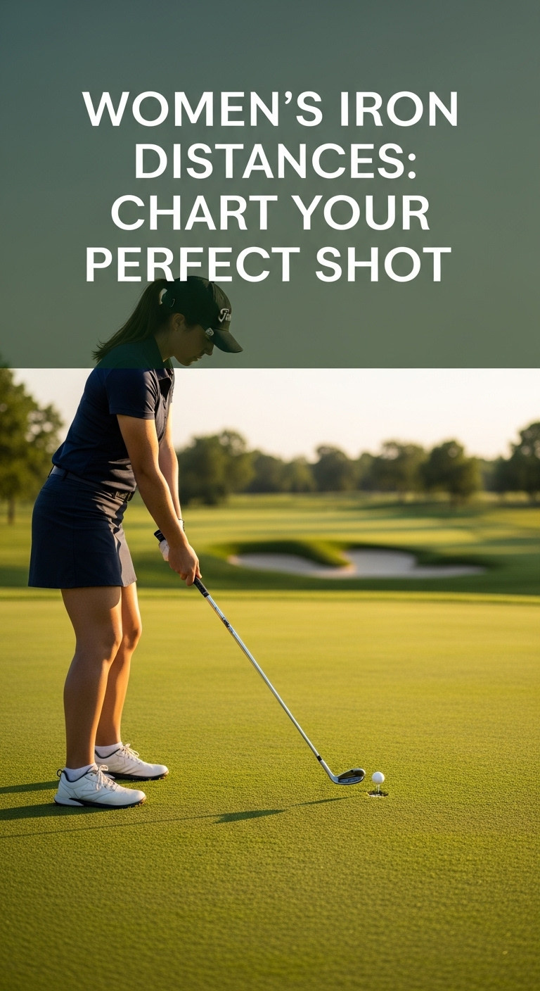 A Comprehensive Golf Club Distances Infographic Showing The Average Iron Range Hit Distance On Woman Golfers For Each Club.