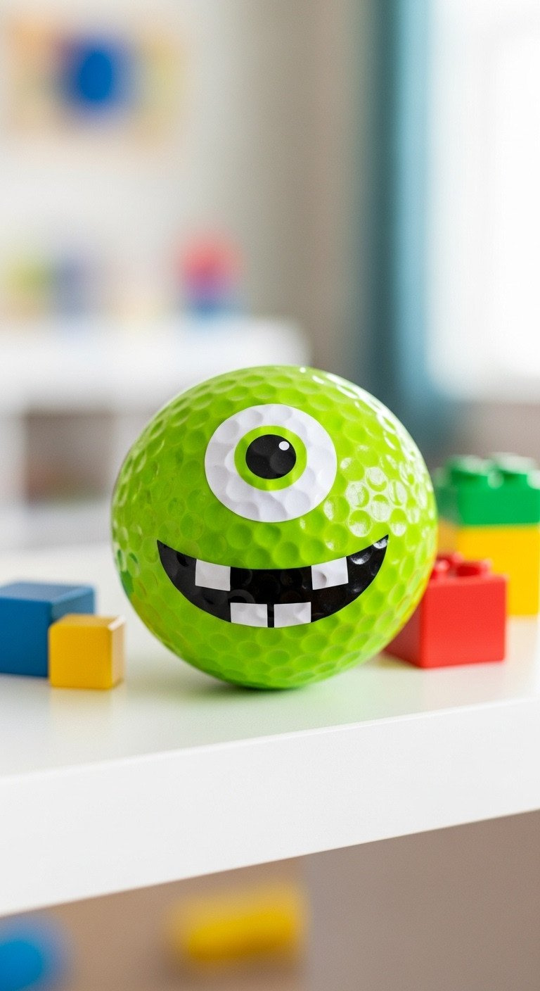 A Fun Kid'S Diy Craft Of A Lime-Green Golf Ball Painted As A Goofy One-Eyed Monster With A Friendly Toothy Grin.