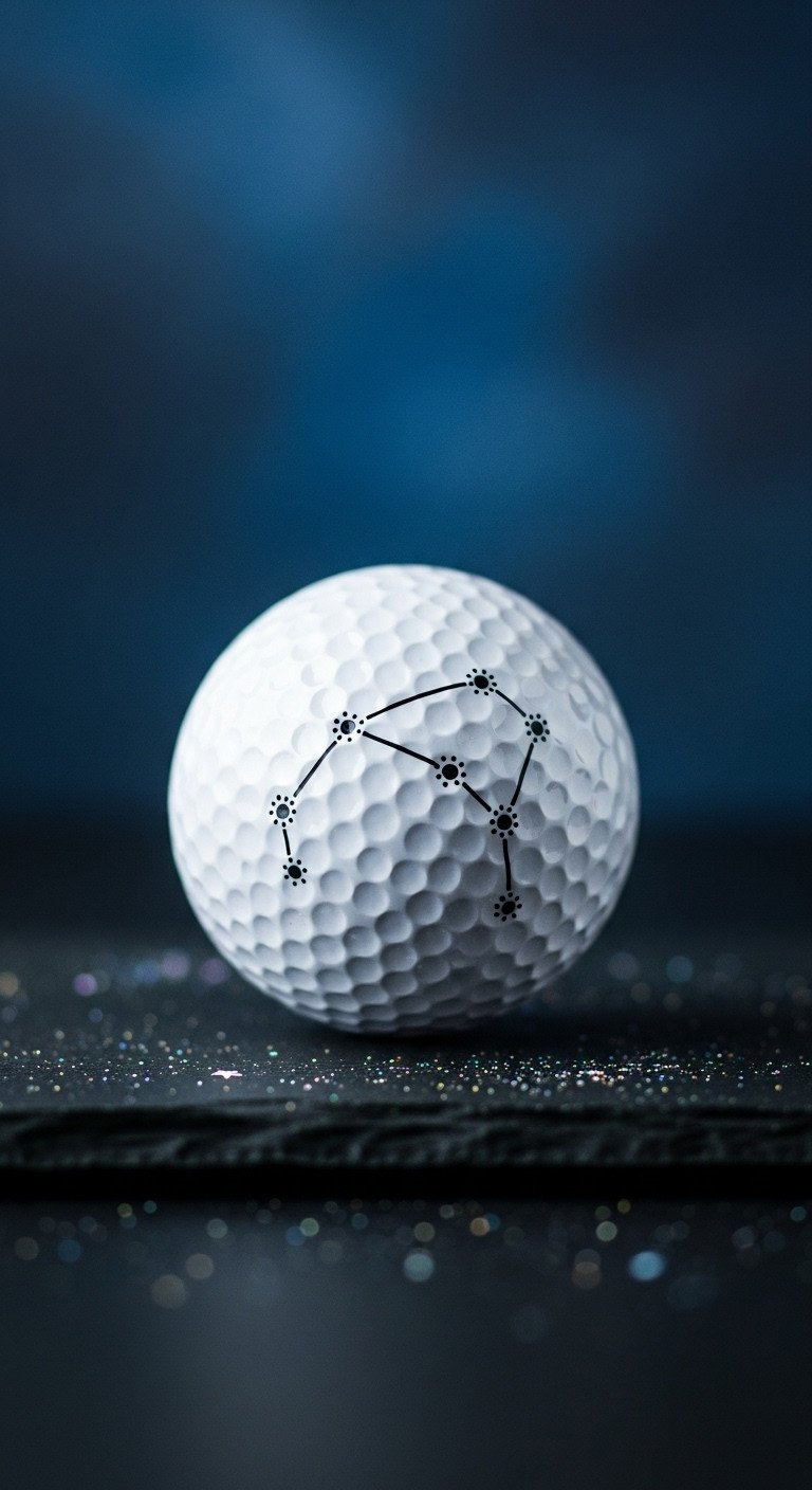 11 Simple Sharpie Golf Ball Designs You Can Actually Draw A Minimalist Design Of The Big Dipper Constellation Drawn In Black Dots On A White Golf Ball On A Dark Slate Surface.