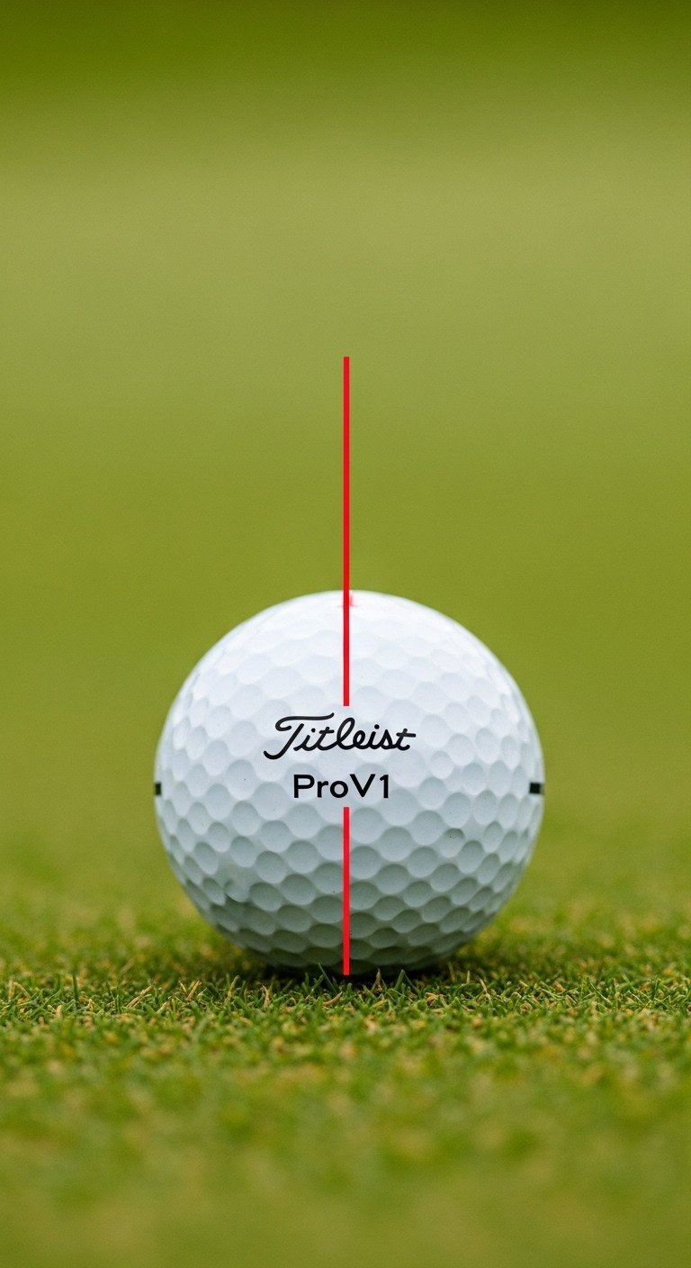 13 Amazing Golf Ball Designs Sharpie Ideas That Last Close-Up Of A Titleist Prov1 Golf Ball On A Putting Green With A Crisp Red Sharpie Line For Putting Alignment.