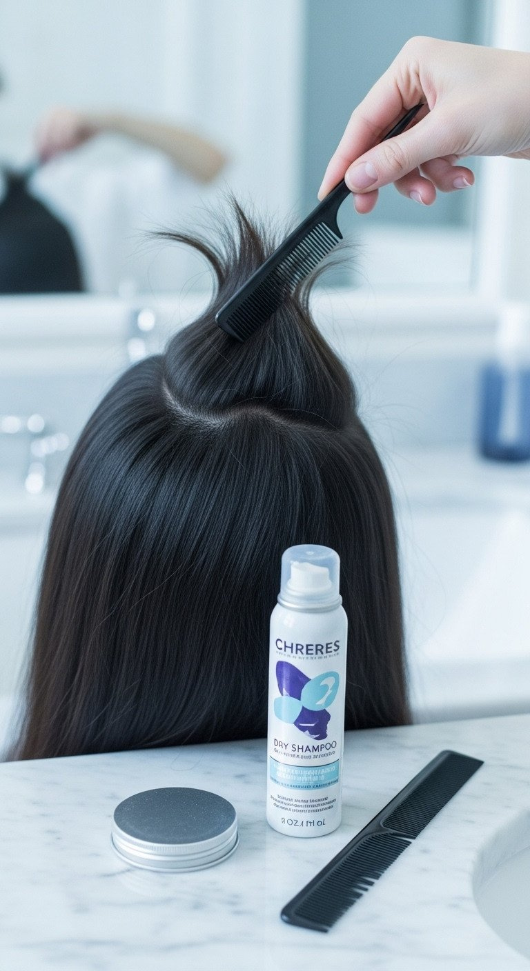 9 Genius Golf Visor Hairstyles To Stop Hair Flattening Close-Up Of Hair Roots Being Strategically Backcombed With A Fine-Tooth Comb To Create Volume For Visor Resilience.