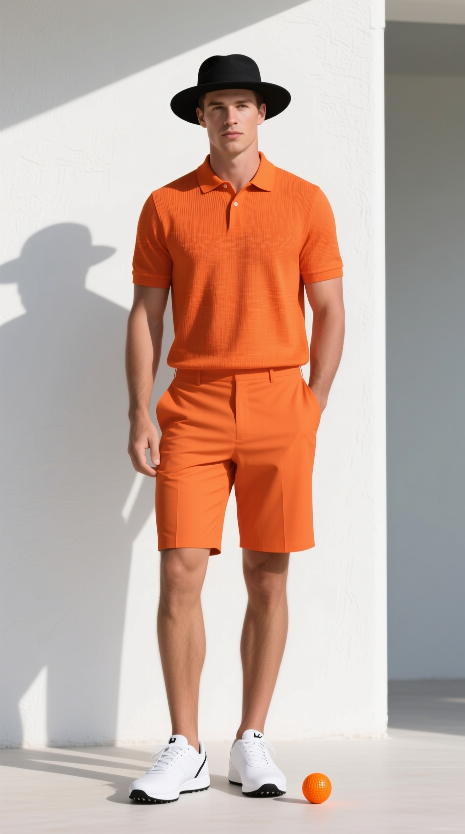 Diy Golf Ball Costume: Adult In White Hoodie With Felt Dimples, Posing Humorously Indoors With A Black Marker Prop.