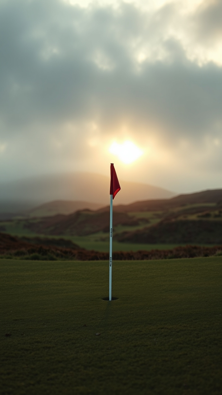 Eye-Level Macro Photo Of A Clean White Golf Ball With Detailed Dimples On A Vibrant Green Putting Green With A Soft Bokeh.
