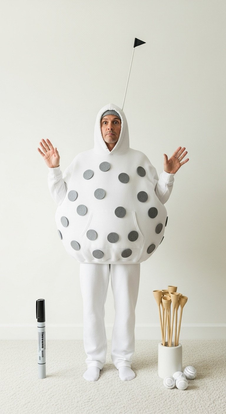Golf Cart Girl In Bright Pink Polo And Mini-Skirt, Holding A Drink Tray Near A Cooler Cart On A Sunny Golf Course Fairway.