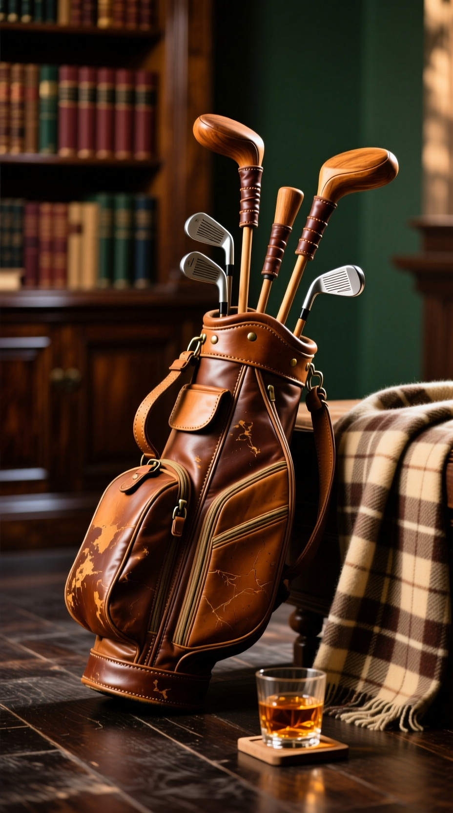 Macro Detail Of A Modern Abstract Oil Painting Suggesting A Golf Swing With Textured Green, White, And Blue Brushstrokes.