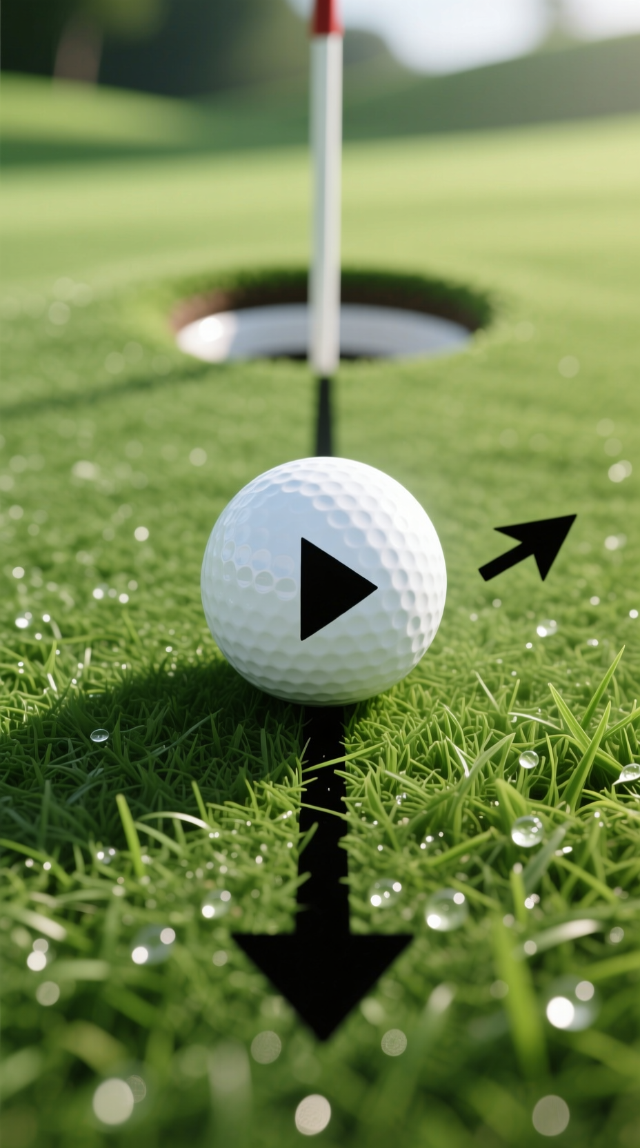 Brilliant Sharpie Golf Ball Ideas That Will Not Smudge Macro Detail Of A White Golf Ball With A Custom, Intricate Black Abstract Tattoo-Style Pattern On A Dark Slate Surface.