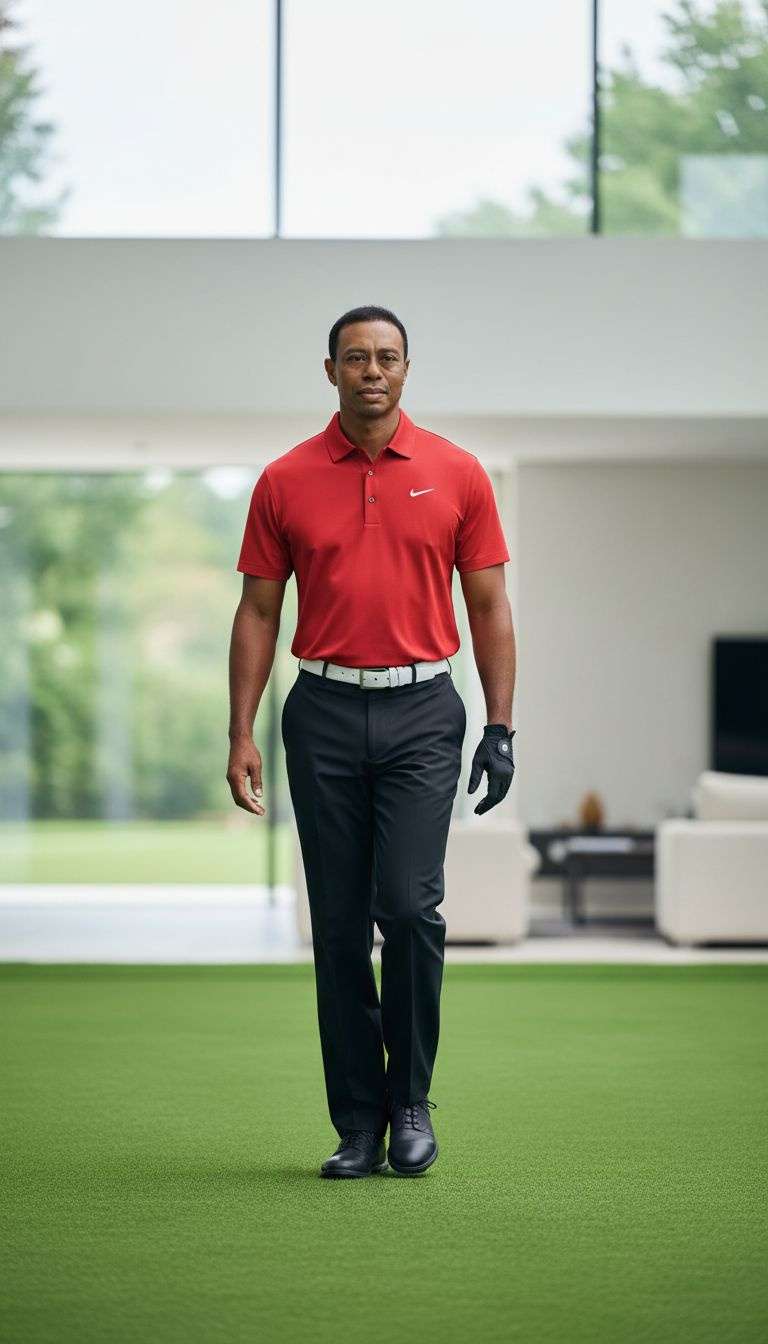 Modern Athletic Spikeless Golf Shoes, Crisp White Baseball Cap, Golf Ball On Dark Putting Green.