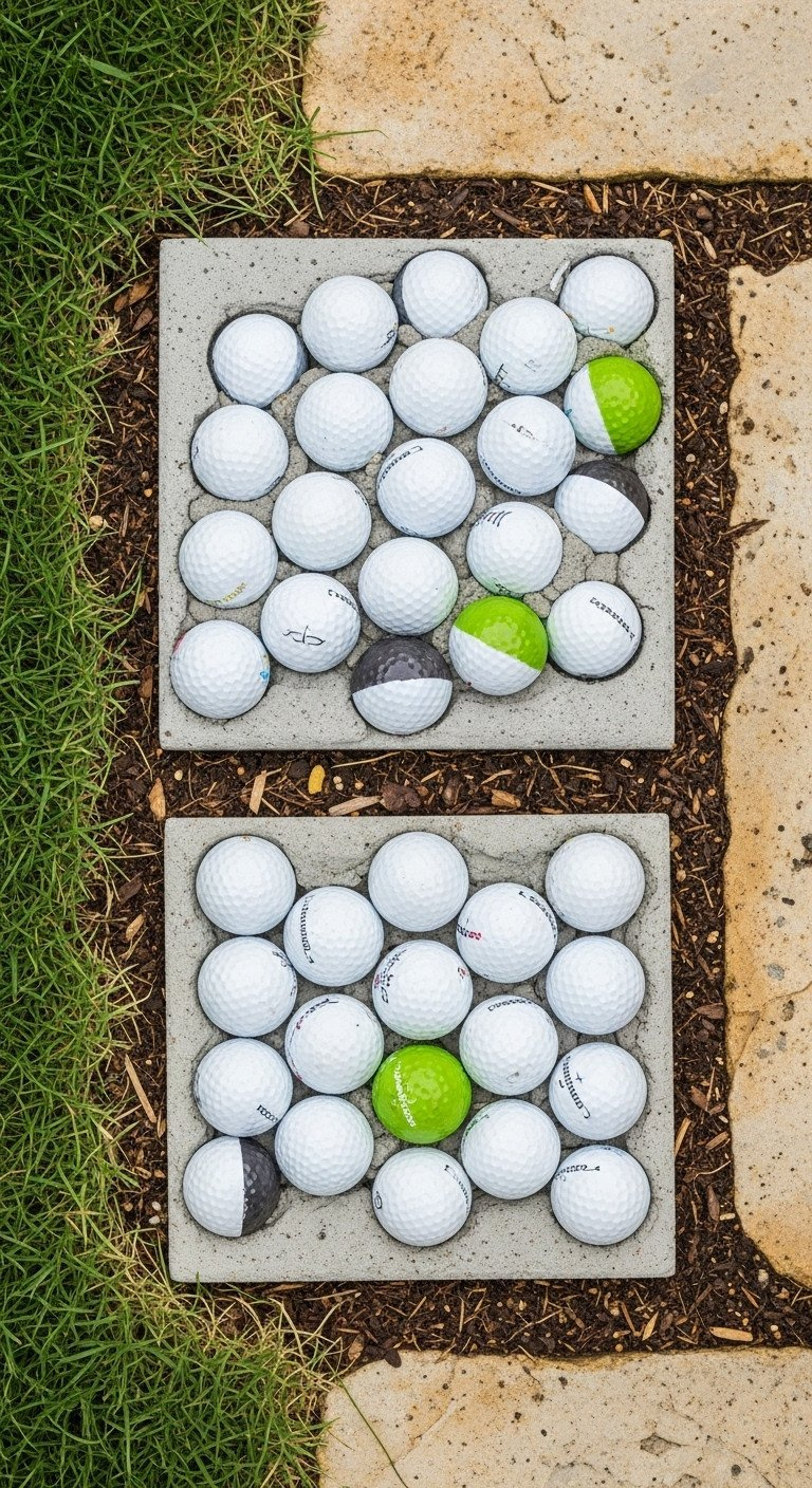 Personalized Golf Ball Keychain With Initials On A Metallic Key Ring, Resting On Distressed Leather. Unique Golf Gift.