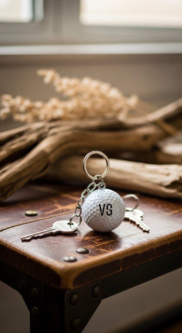 Vibrant Green Golf Ball Caterpillar With Cartoon Eyes, An Articulated Whimsical Craft On A Polished Wood Table. Fun Kids Decor.