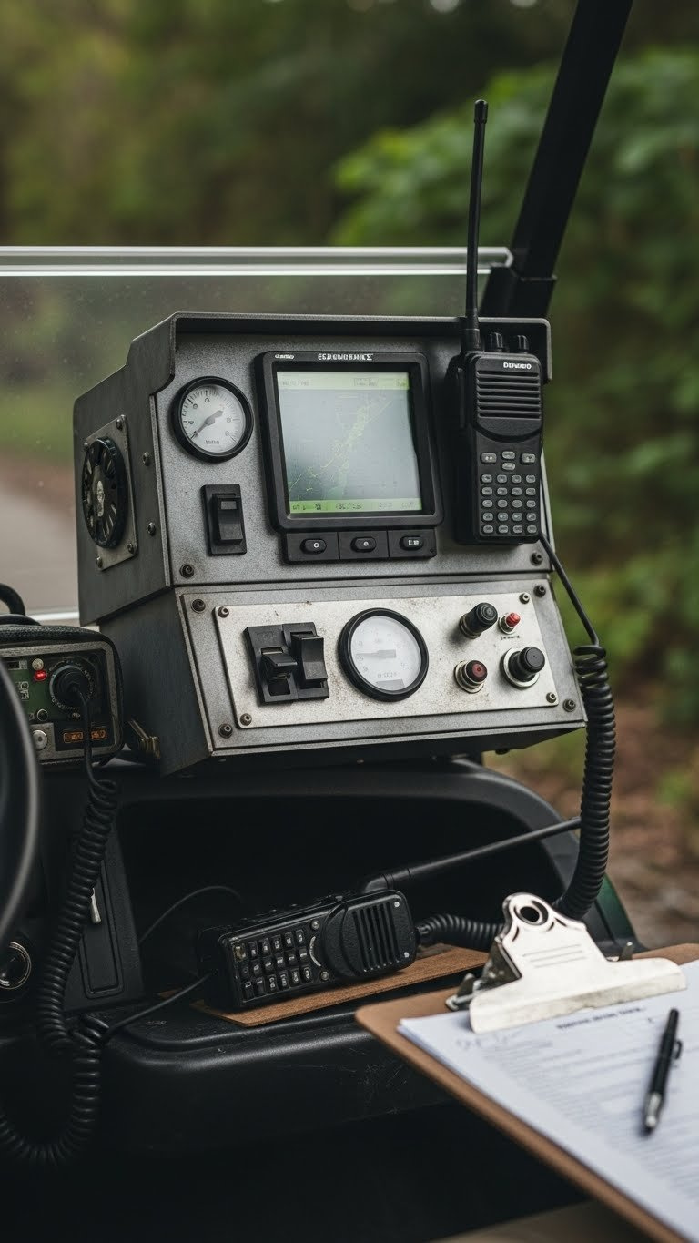 Create A Jurassic Park Golf Cart: 7 Easy Diy Ideas Diy Mobile Command Center Console Built Into Golf Cart Dashboard With Toggle Switches And Gauges