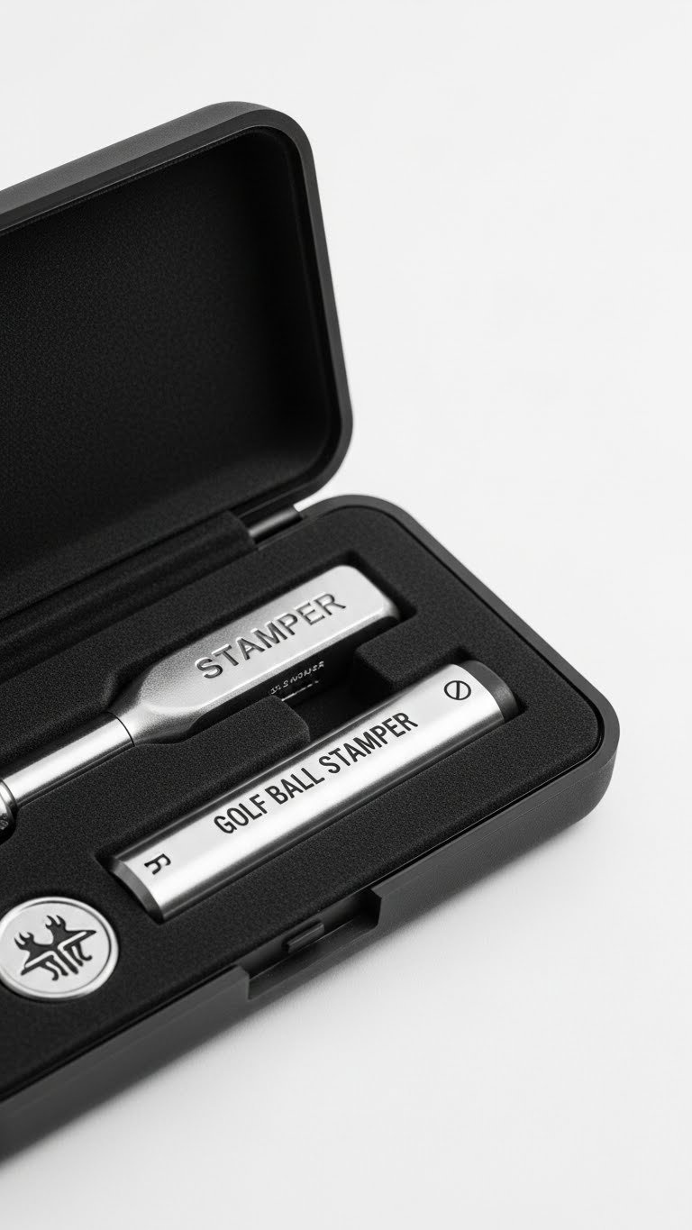 Golf Ball-Shaped Ice Cubes And Whiskey Stones In Whiskey Glass On Dark Wooden Bar