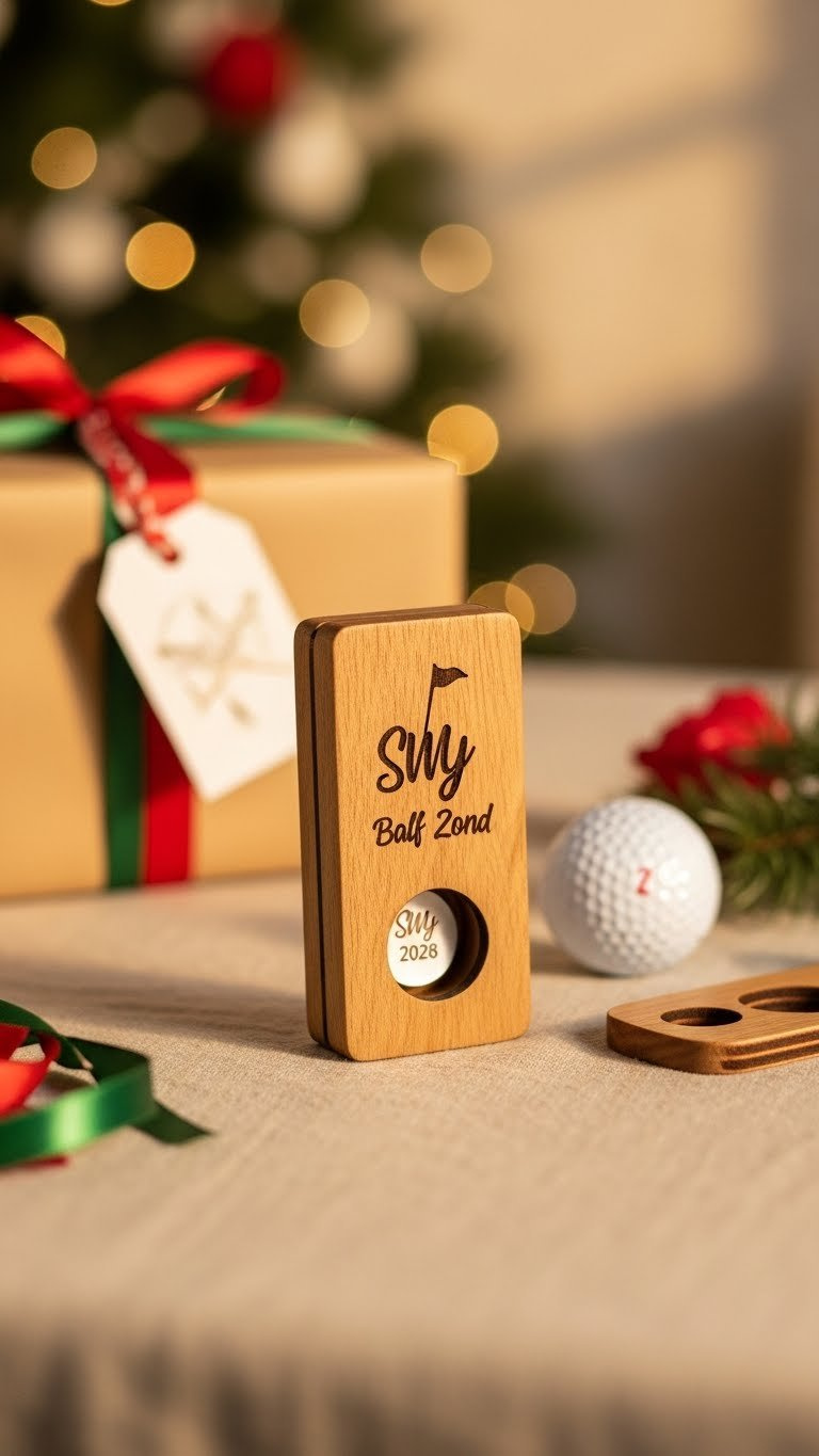Golf Ball Marker Display: 7 Ultimate Ideas For Collectors Personalized Engraved Golf Ball Marker Display With Elegant Engraving Presented As Gift-Ready Setup With Satin Ribbon And Festive Setting.