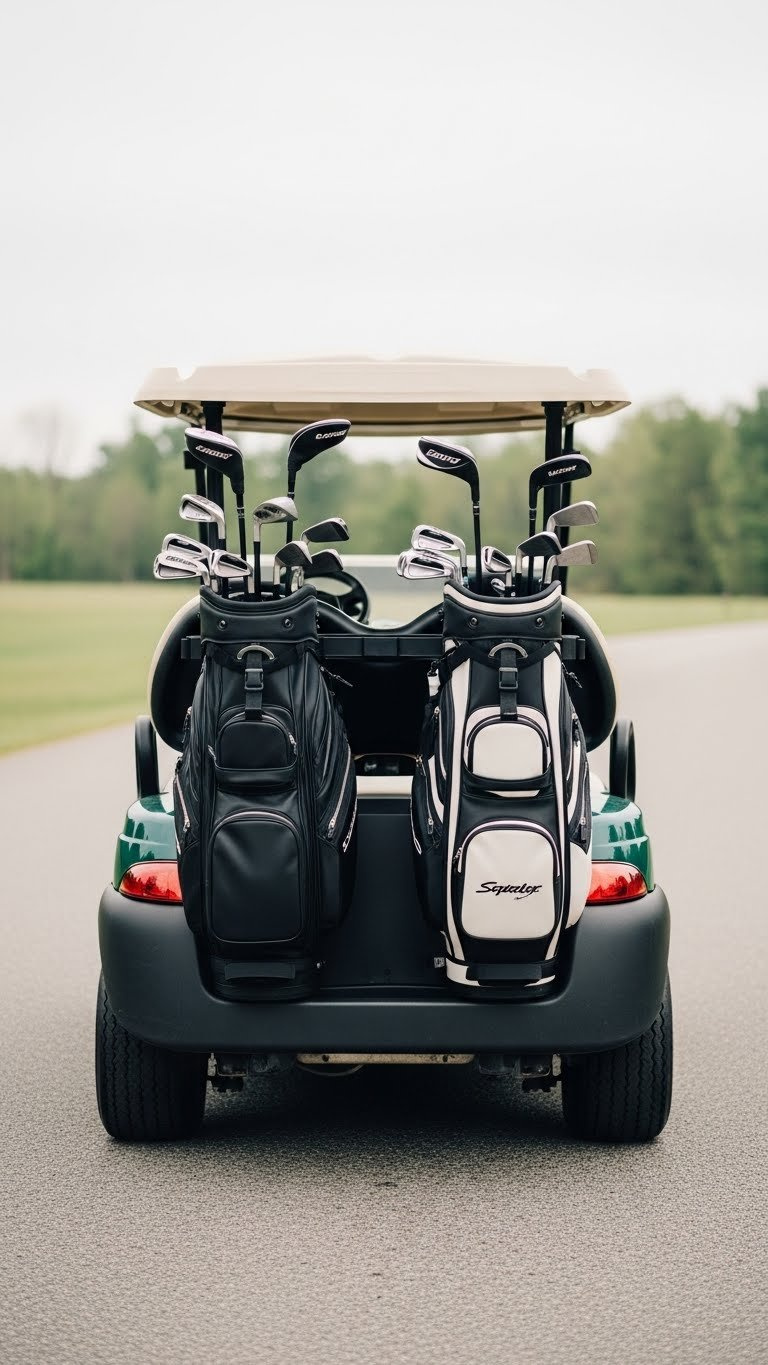 Rear View Of Golf Cart With Elaborate Unicorn-Themed Decorations And Secure Mounting Hardware
