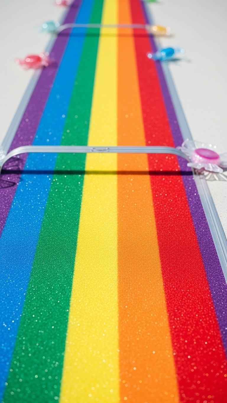 Candy Land Golf Cart: 11 Stunning Ideas To Win Any Parade Vibrant Rainbow Road Pathway With Bright Stripes Stretching Across Golf Cart Floor