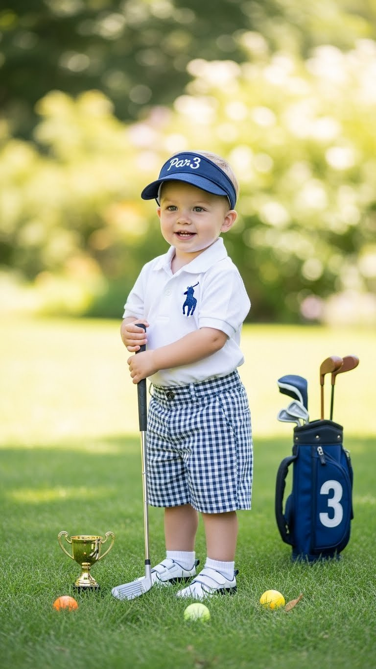 Brightly Colored Mini Trophies And Golf Medals Personalized For Par 3 Birthday Party Awards