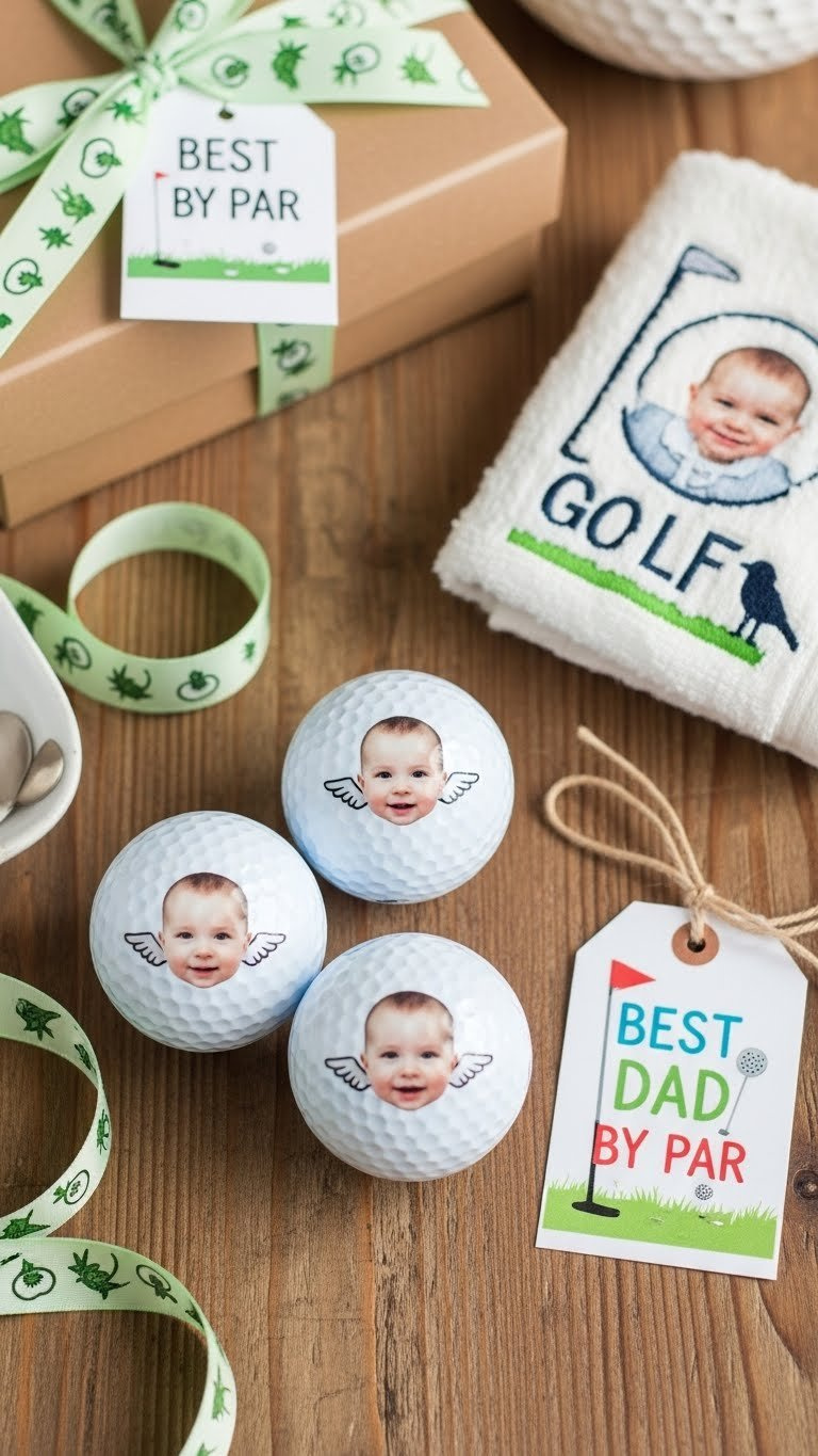 High Visibility Orange Practice Golf Balls With White Birdie Designs Scattered On Grass Near Driving Range