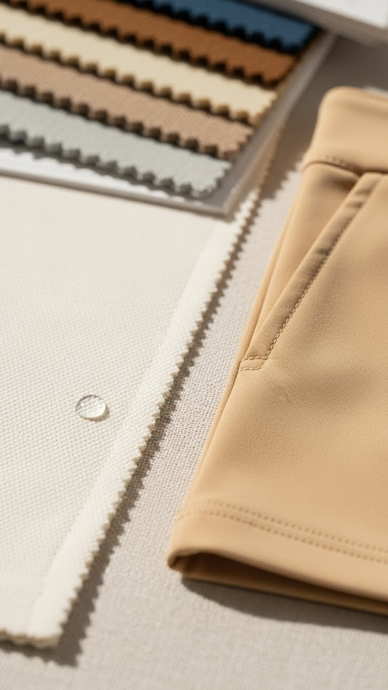 Macro Detail Of Moisture-Wicking Golf Fabric Textures Showcasing Technical Construction