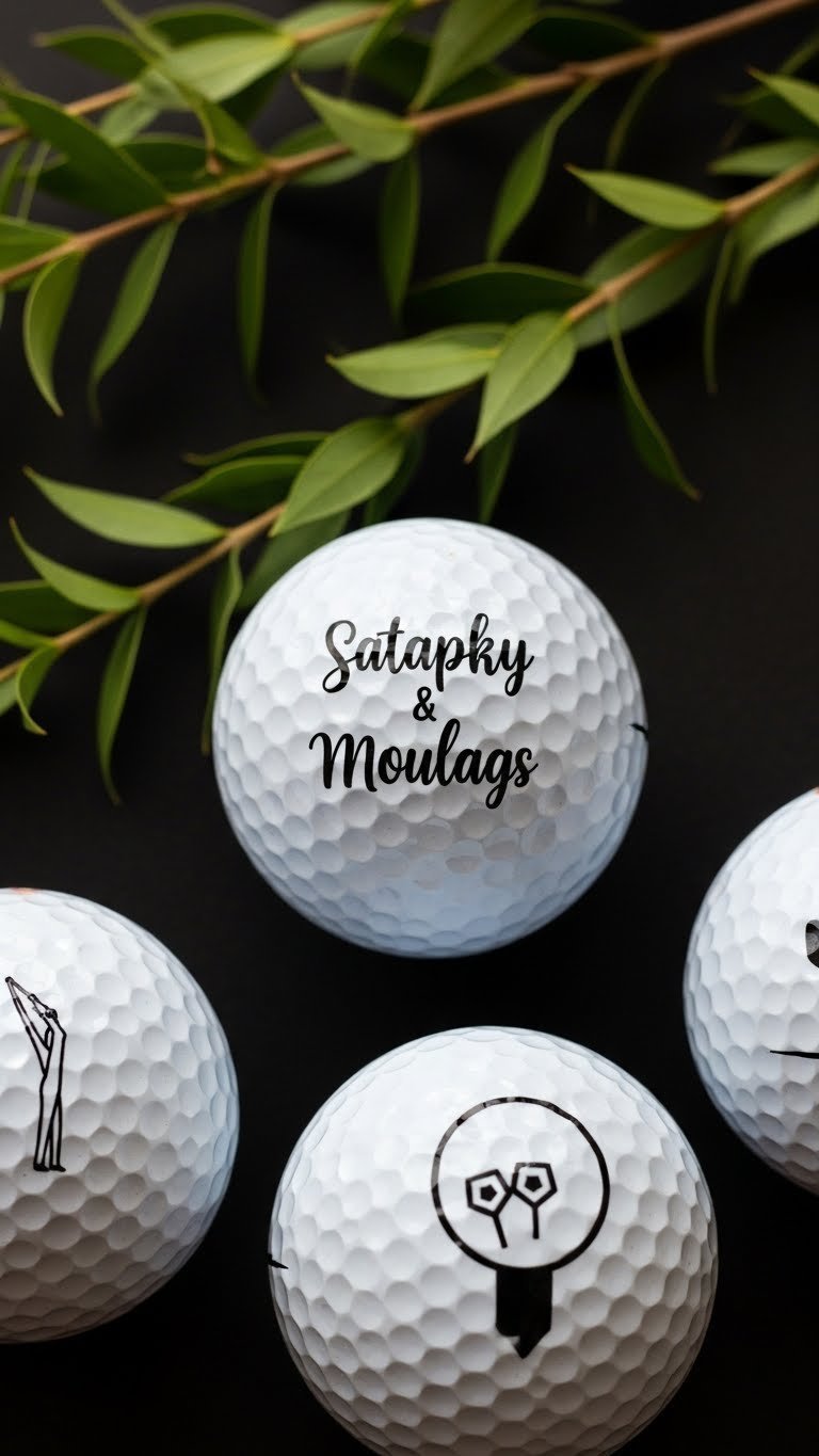 Personalized Gift Golf Balls With Decorative Touches Presented In Gift Wrapping With Complementary Accessories