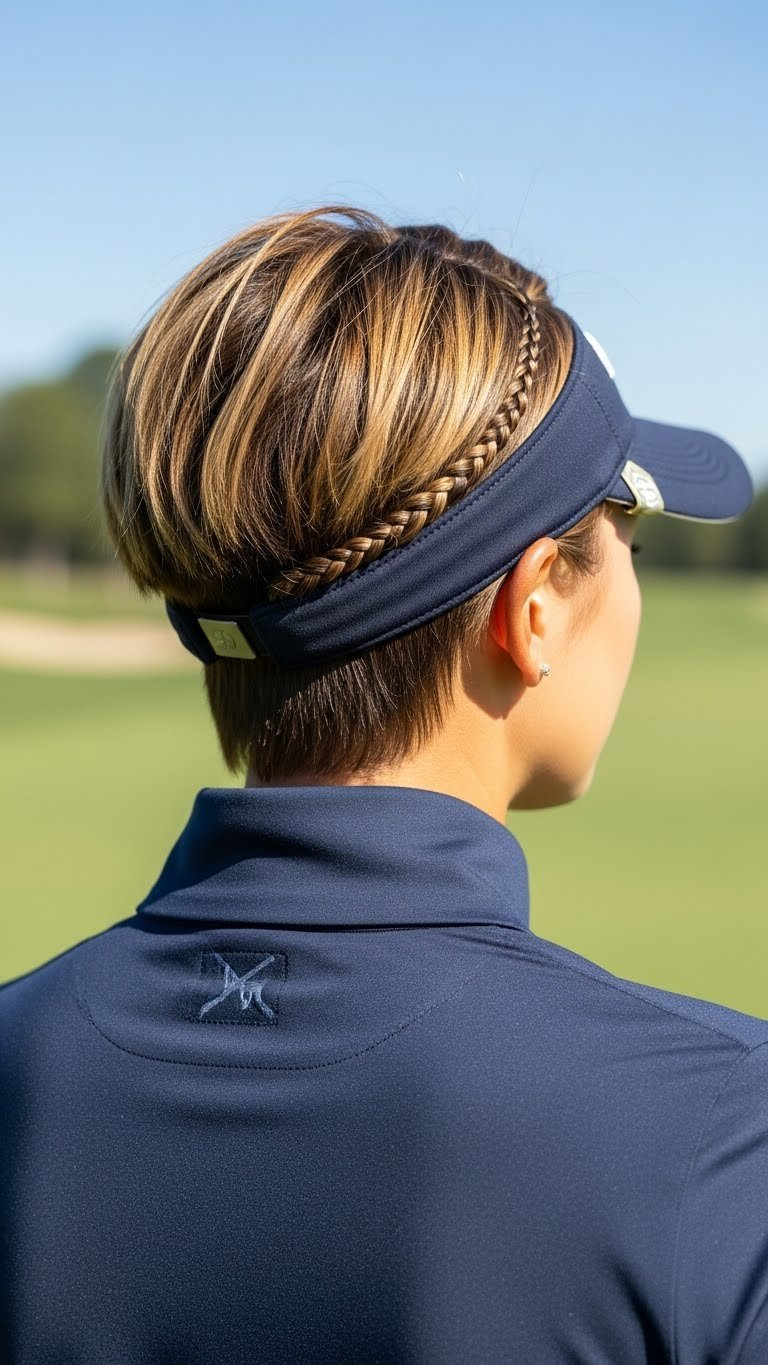 Golf Hairstyles Women: 9 Easy Pro-Approved Looks Short Hair Styling For Female Golfers With Microfiber Headband Keeping Hair Tidy